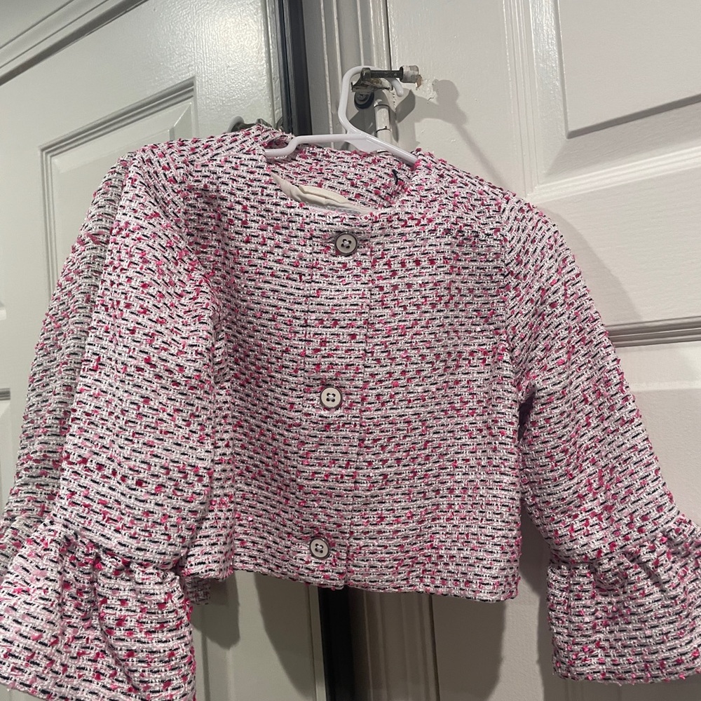 **BRAND NEW** Janie and Jack Pink Tweed Blazer size 7